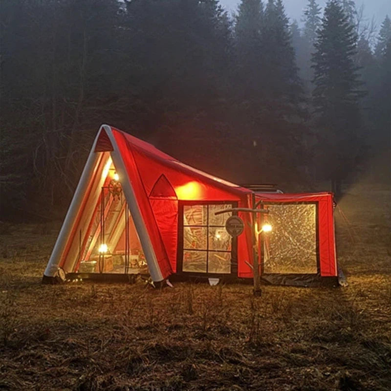 New OEM Campsite Inflatable Ridge Tent, Outdoor Camping, Quick-Opening Family Tent, Thickened, Rainproof, Warm, One-Bedroom Tent