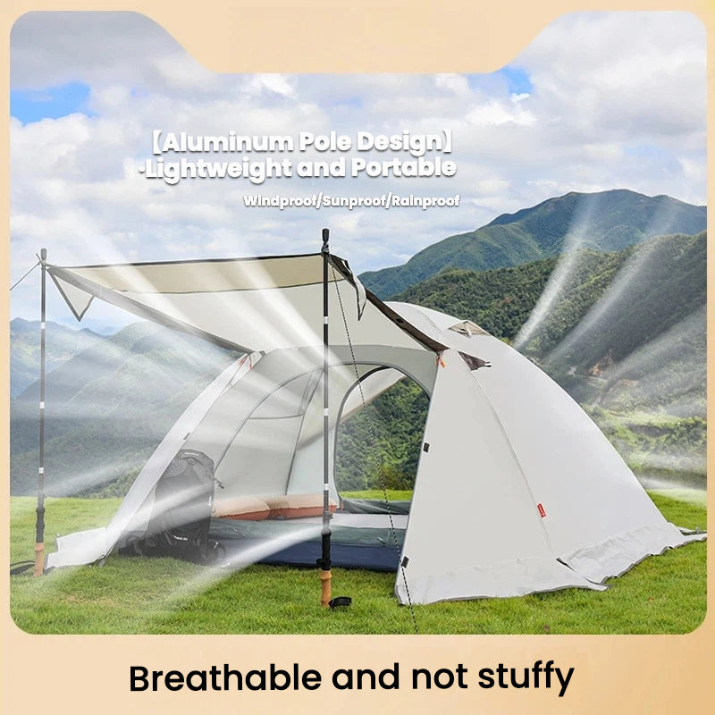 Lightweight Aluminum 4-Season Hiking Tent | Professional Weather-Resistant Camping Tent | 210D Reinforced Oxford Fabric | 5000mm Waterproof | 3.2kg Pack Weight