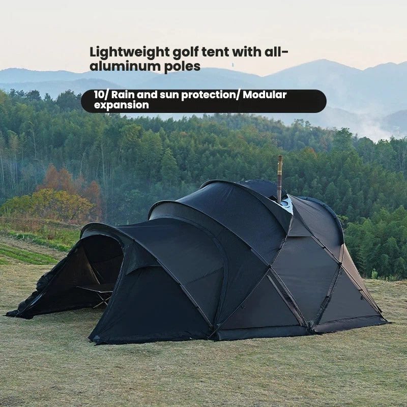 5-6 Person Geodesic Dome Camping Tent | All-Aluminum Poles & Snow Skirt | 3000mm Waterproof 210D Oxford Fabric | Double Layer for Family Outdoor Adventures