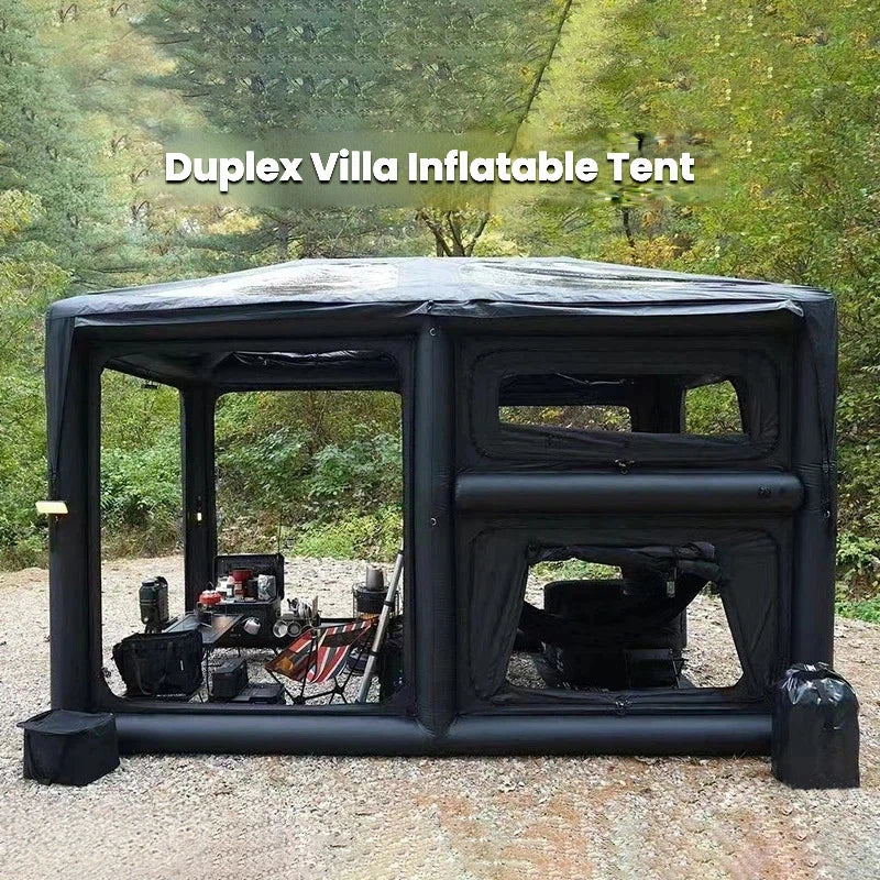 New duplex villa inflatable tent, outdoor portable foldable multi-functional tent, two-story exquisite camping tent.