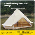 Large Pyramid Yurt Tent | 5-8 Person Family Glamping Shelter | 250cm Center Height Steel Pole | PU10000mm Waterproof & UPF50+ | Cotton-Blend Double Layer