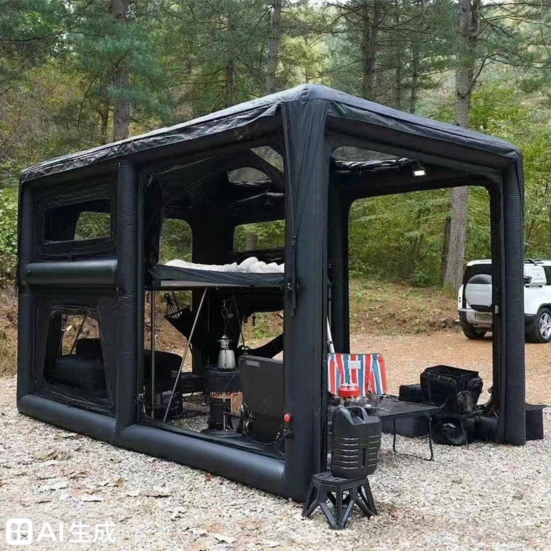 New duplex villa inflatable tent, outdoor portable foldable multi-functional tent, two-story exquisite camping tent.