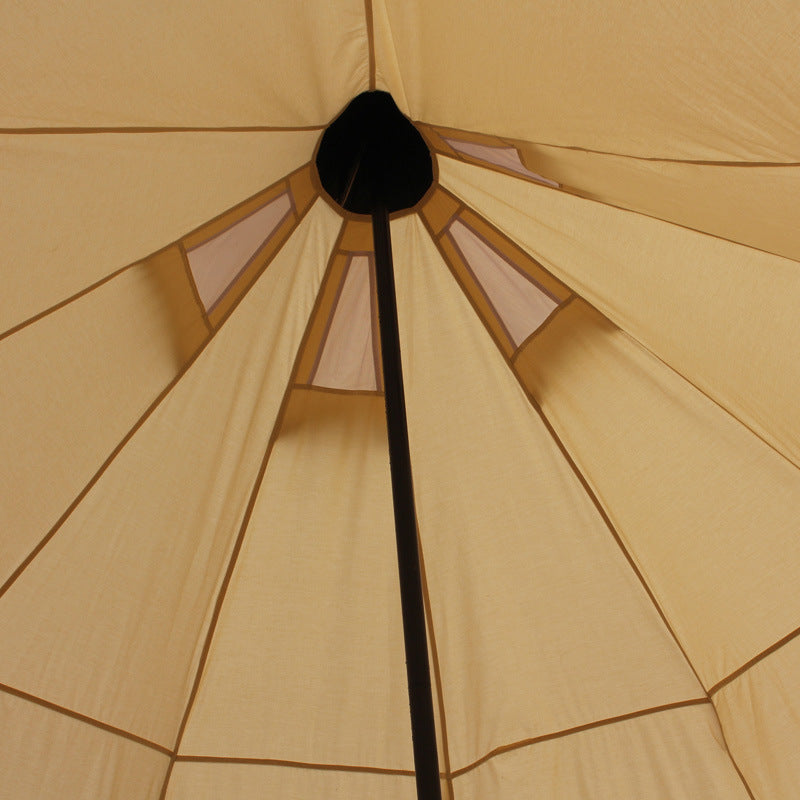 Large Pyramid Yurt Tent | 5-8 Person Family Glamping Shelter | 250cm Center Height Steel Pole | PU10000mm Waterproof & UPF50+ | Cotton-Blend Double Layer