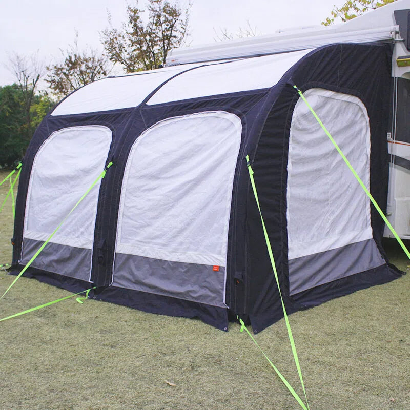 Towable RV tent with side-mounted awning/sunshade; outdoor camping, rainproof, thickened, quick-setup inflatable tent.