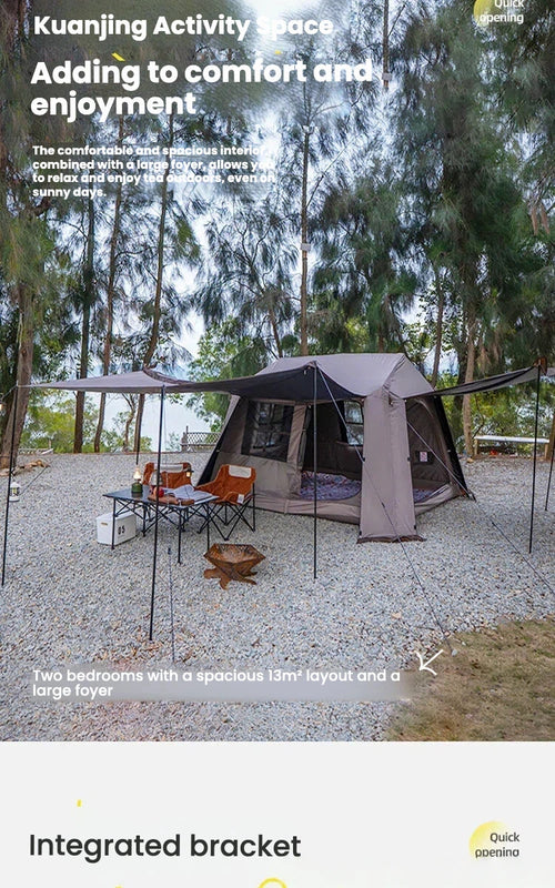 2025 New Auto-Setup Blackout Tent: 5-Minute Pitch, 13m² Living Space & Full Mesh Walls