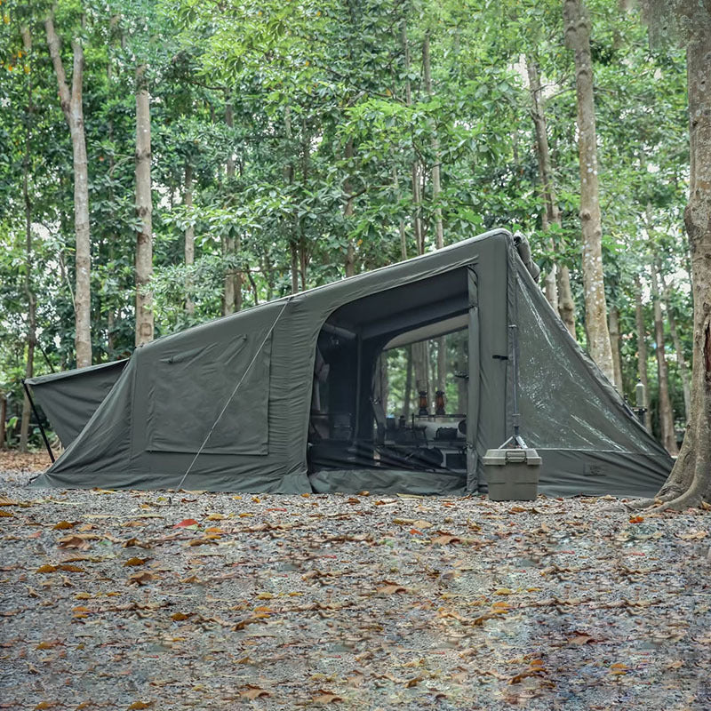 New design High-end camping hot-selling tactical bunker inflatable tent, outdoor panoramic skylight one-bedroom family tent