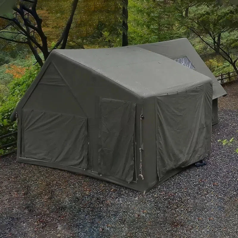 Best-selling ridge-style inflatable tent: Outdoor, all-season, rainproof and sun-proof, one-bedroom, one-living room, quick-setup family tent.