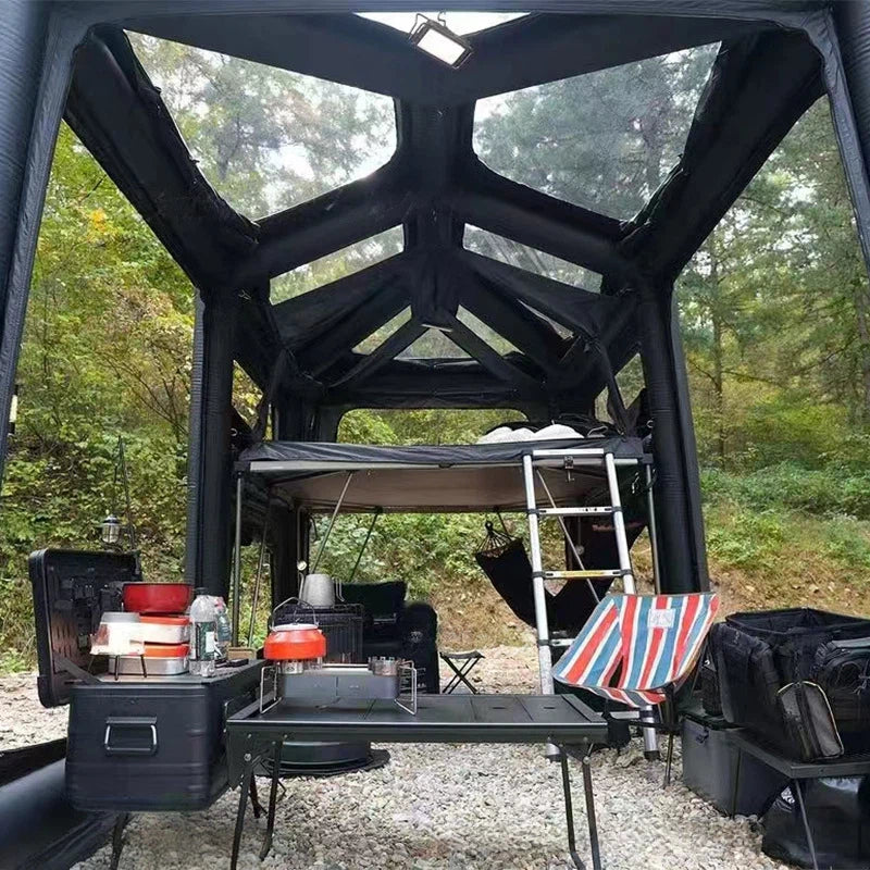 New duplex villa inflatable tent, outdoor portable foldable multi-functional tent, two-story exquisite camping tent.