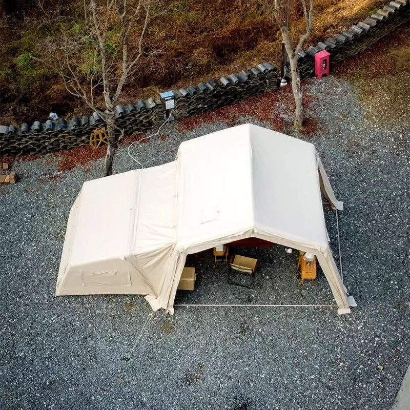 5-8 Person 1-Room 1-Living Room Inflatable Tent | Quick Auto-Setup Family Camping Tent | PU10000mm Waterproof & UPF50+ Sun Protection | Poly-Cotton Double Layer