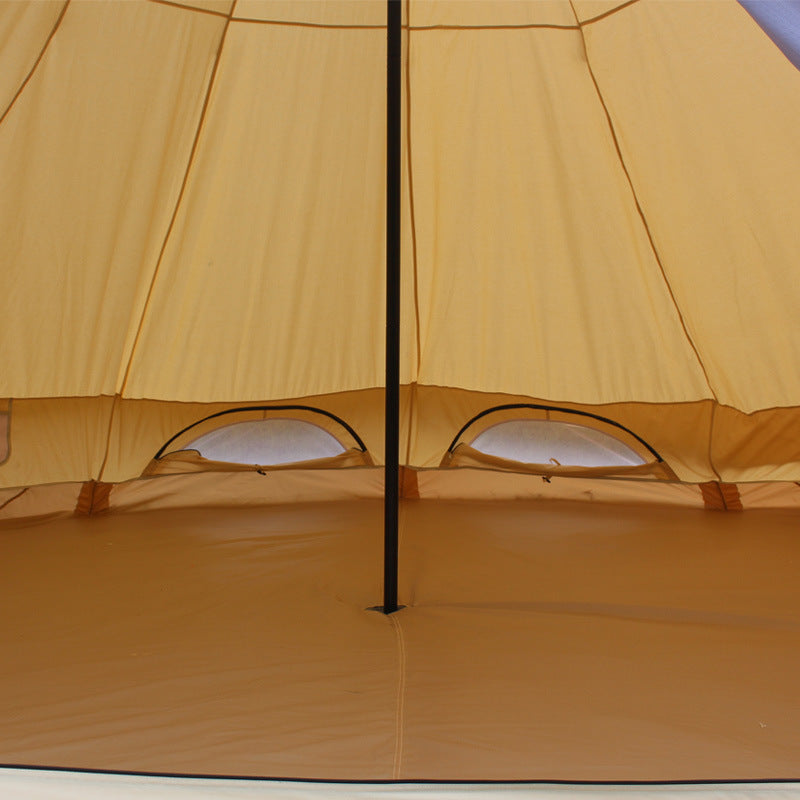 Large Pyramid Yurt Tent | 5-8 Person Family Glamping Shelter | 250cm Center Height Steel Pole | PU10000mm Waterproof & UPF50+ | Cotton-Blend Double Layer