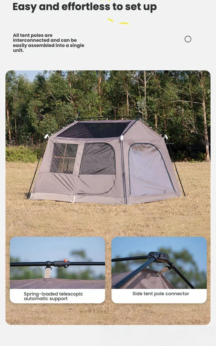 2025 New Auto-Setup Blackout Tent: 5-Minute Pitch, 13m² Living Space & Full Mesh Walls