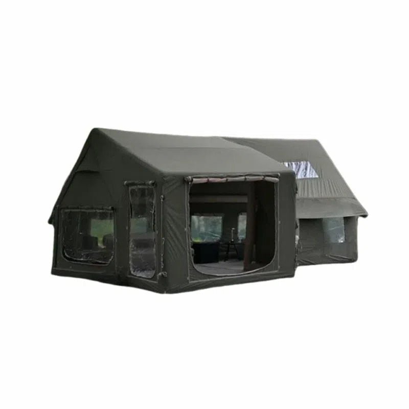 Best-selling ridge-style inflatable tent: Outdoor, all-season, rainproof and sun-proof, one-bedroom, one-living room, quick-setup family tent.