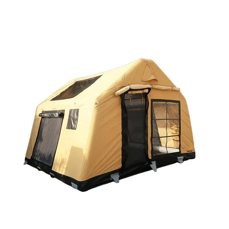 2026 Customized Ridge Inflatable Tent with Chimney, Outdoor Multi-Person No-Setup Rainproof Camping Tent, Foldable Family Camping Tent