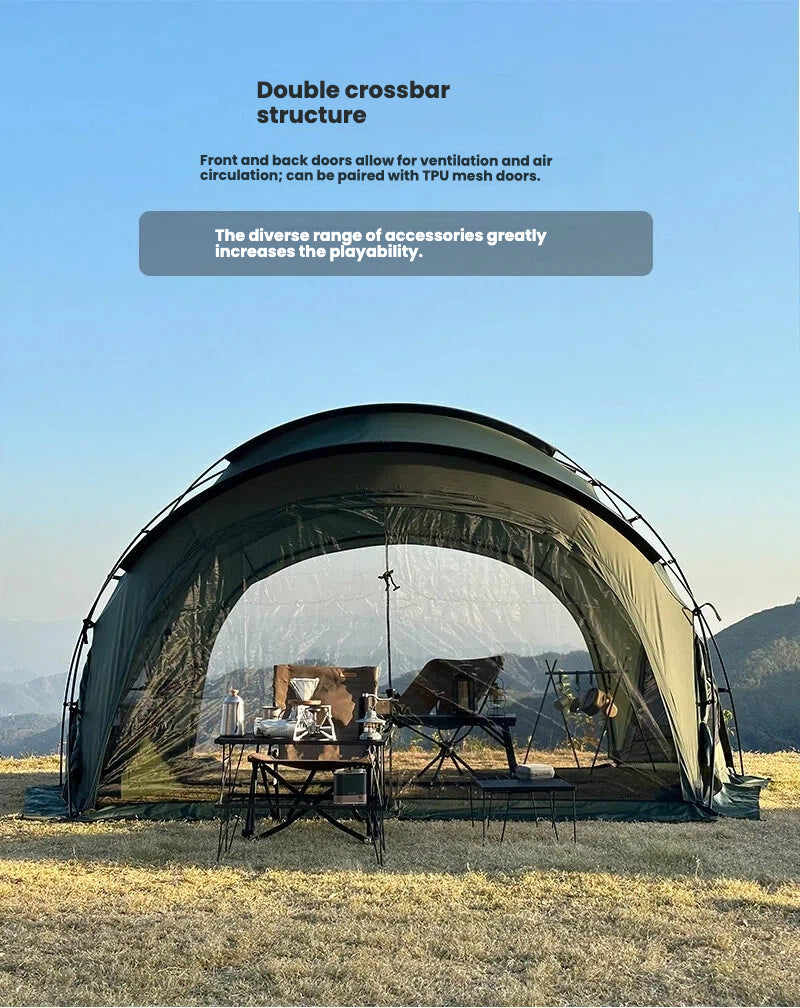 5-6 Person Geodesic Dome Camping Tent | All-Aluminum Poles & Snow Skirt | 3000mm Waterproof 210D Oxford Fabric | Double Layer for Family Outdoor Adventures