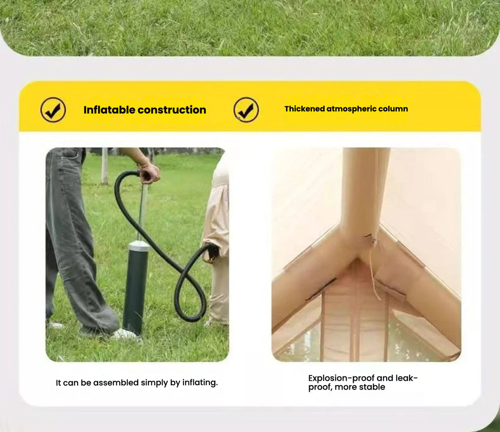 Outdoor inflatable camping tent, portable, no-setup travel tent, reinforced air column, waterproof and sun-protective tent.