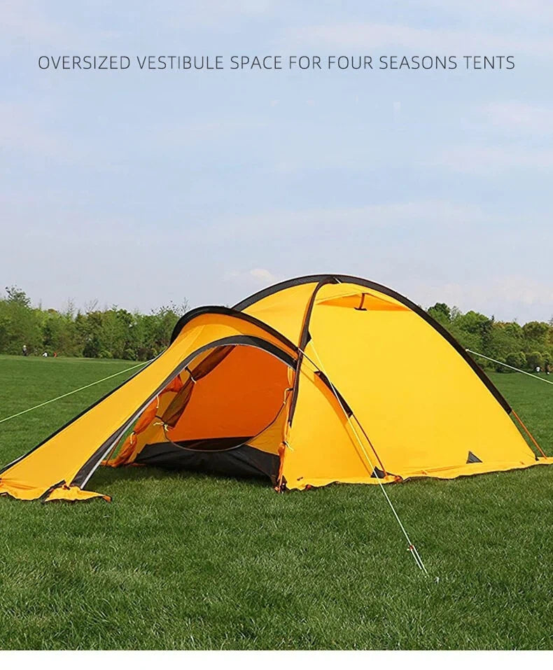 Lightweight Double Layer Hiking Tent | 210D Oxford & Nylon Mesh | 5000mm Waterproof Aluminum Pole | 3.5kg 1-2 Person Backpacking Tent