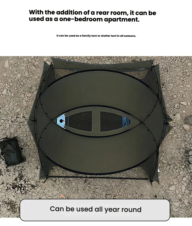 5-6 Person Geodesic Dome Camping Tent | All-Aluminum Poles & Snow Skirt | 3000mm Waterproof 210D Oxford Fabric | Double Layer for Family Outdoor Adventures