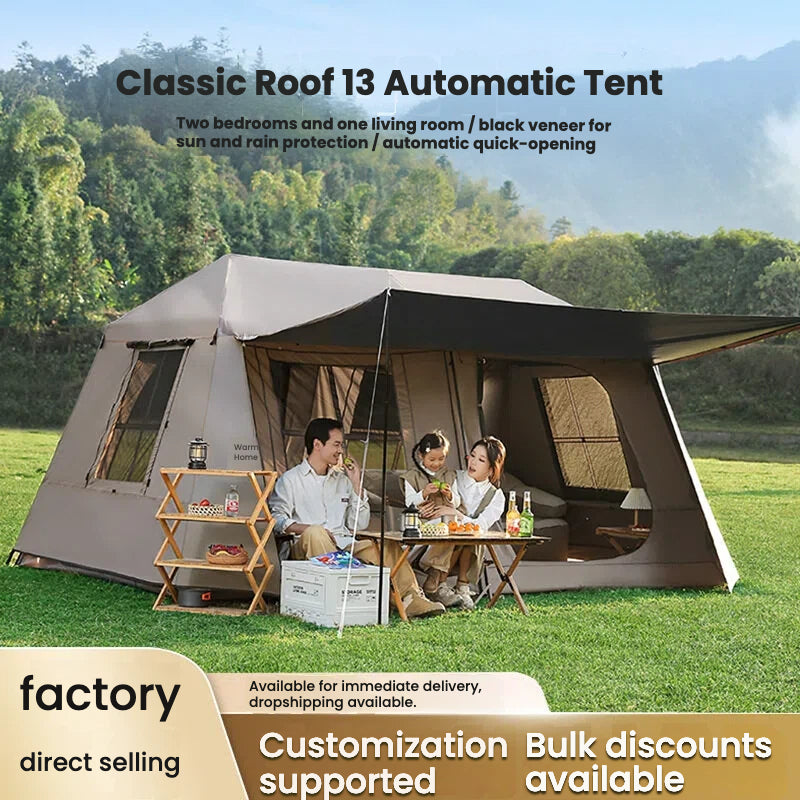 No More Crouching: Walk-Stand 2-Room Auto Pop Up Tent