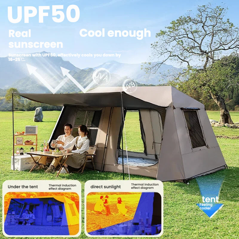 Portable home Instant Outdoor Villa: Spacious 2-Room Tent for 5-8 People