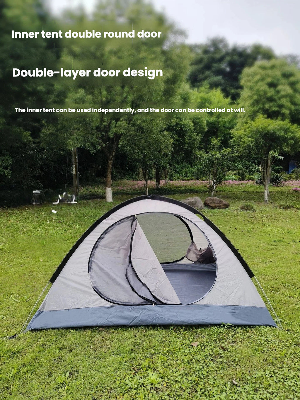 2-3 person all-season tent, aluminum alloy poles, suitable for heavy rain and snow.