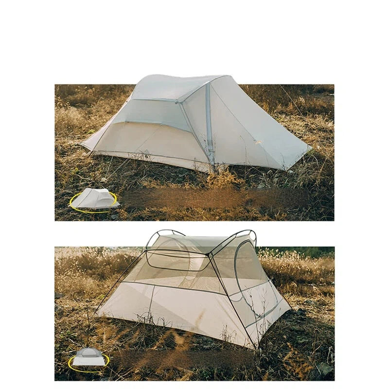 Wholesale outdoor camping professional mountaineering tent, portable, winter waterproof, double-person hiking and camping equipment set.