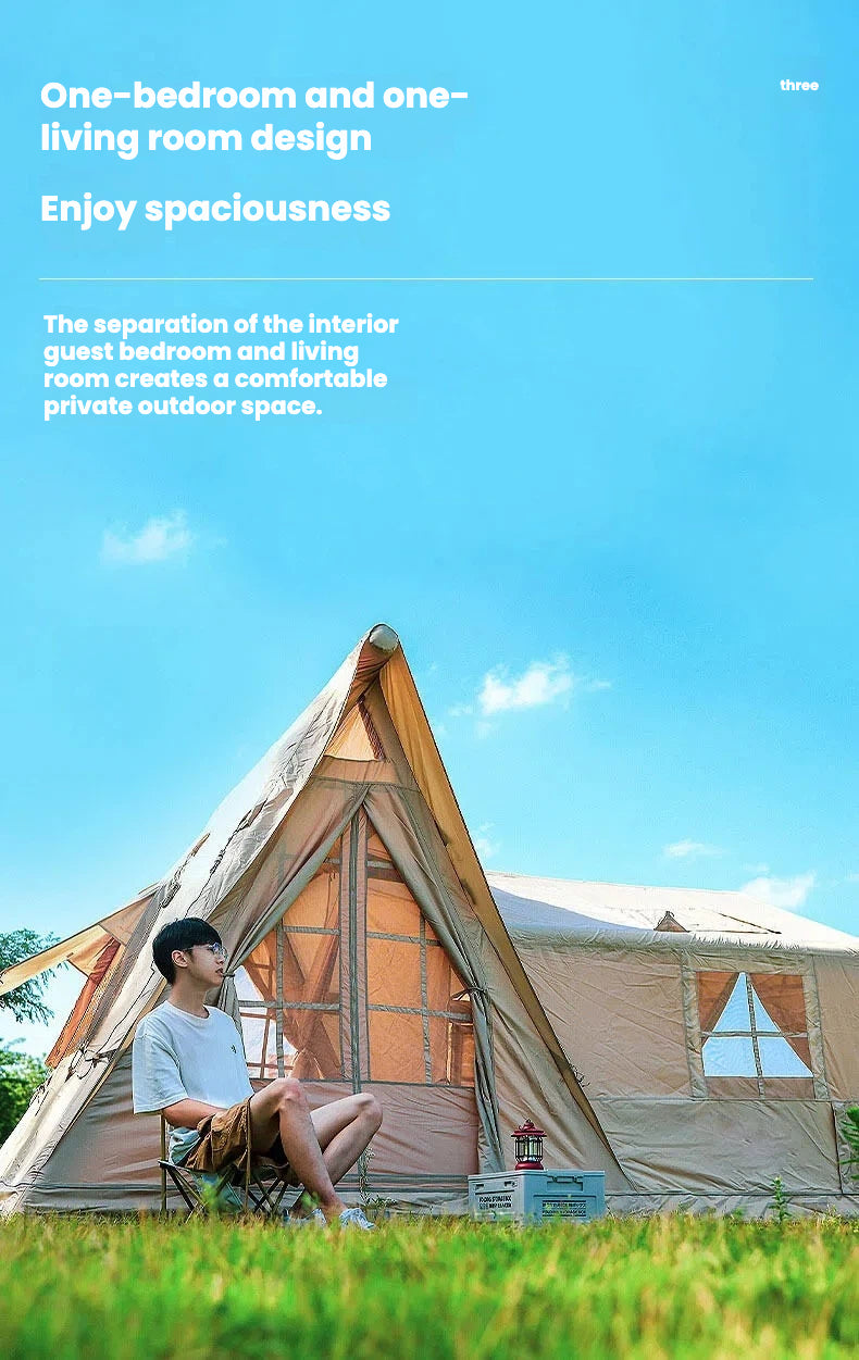 New 1-Room 1-Living Room Inflatable Tent for OEM/ODM | Co-Branding for Outdoor Brands | 4-6 Person Airbeam Tent | 300*420*255cm