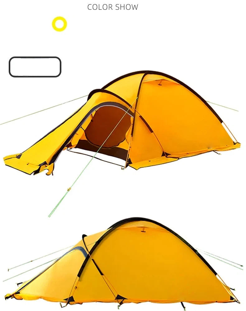 Lightweight Double Layer Hiking Tent | 210D Oxford & Nylon Mesh | 5000mm Waterproof Aluminum Pole | 3.5kg 1-2 Person Backpacking Tent