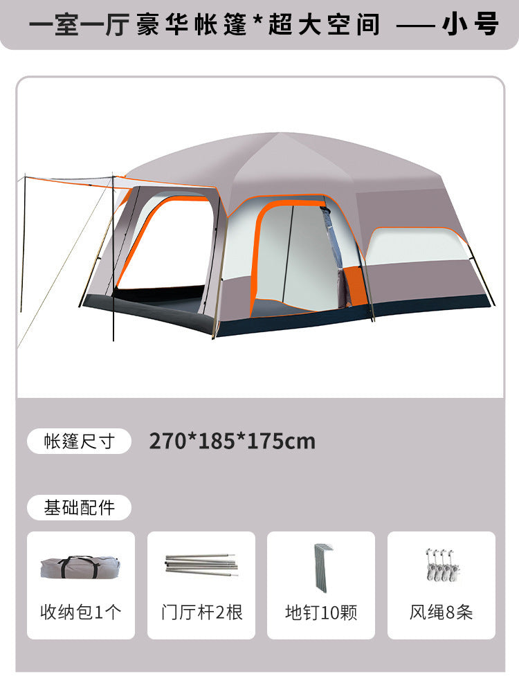 2-Room Family Camping Tent for 5-8 People - 2m Stand-Up Height & Detachable Desig MOQ 5pcs