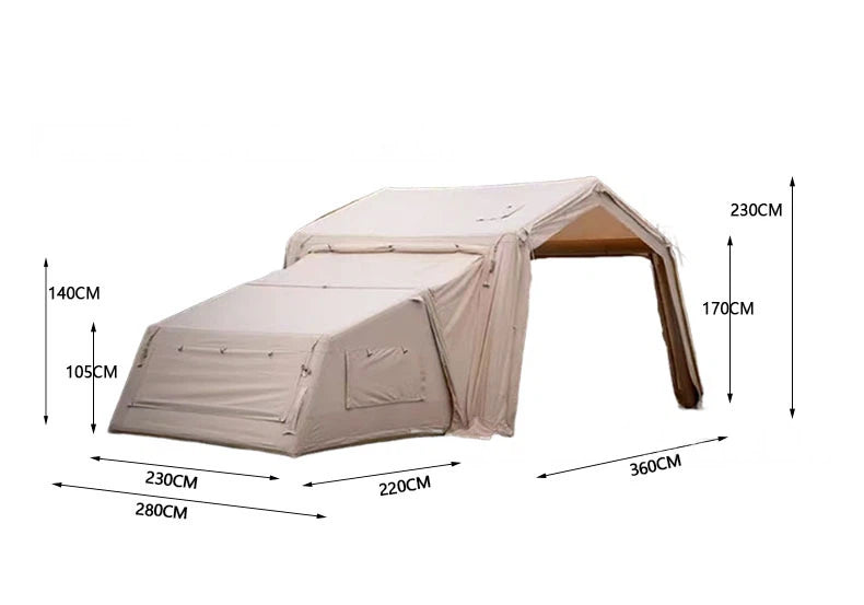 5-8 Person 1-Room 1-Living Room Inflatable Tent | Quick Auto-Setup Family Camping Tent | PU10000mm Waterproof & UPF50+ Sun Protection | Poly-Cotton Double Layer