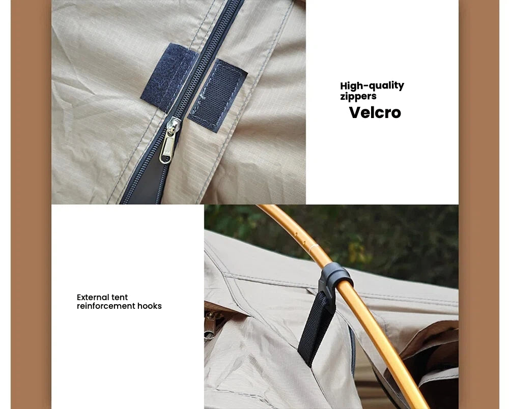 Winter camping tent, snow camping tent, cold-proof outdoor folding portable rainproof flame-retardant large space tunnel tent with rear chamber