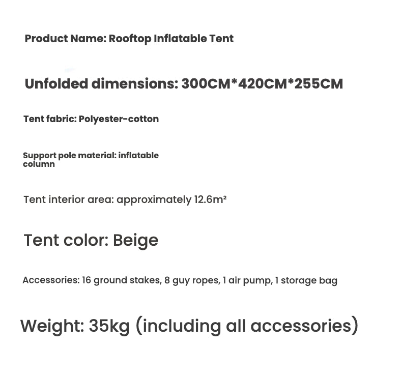 New 1-Room 1-Living Room Inflatable Tent for OEM/ODM | Co-Branding for Outdoor Brands | 4-6 Person Airbeam Tent | 300*420*255cm