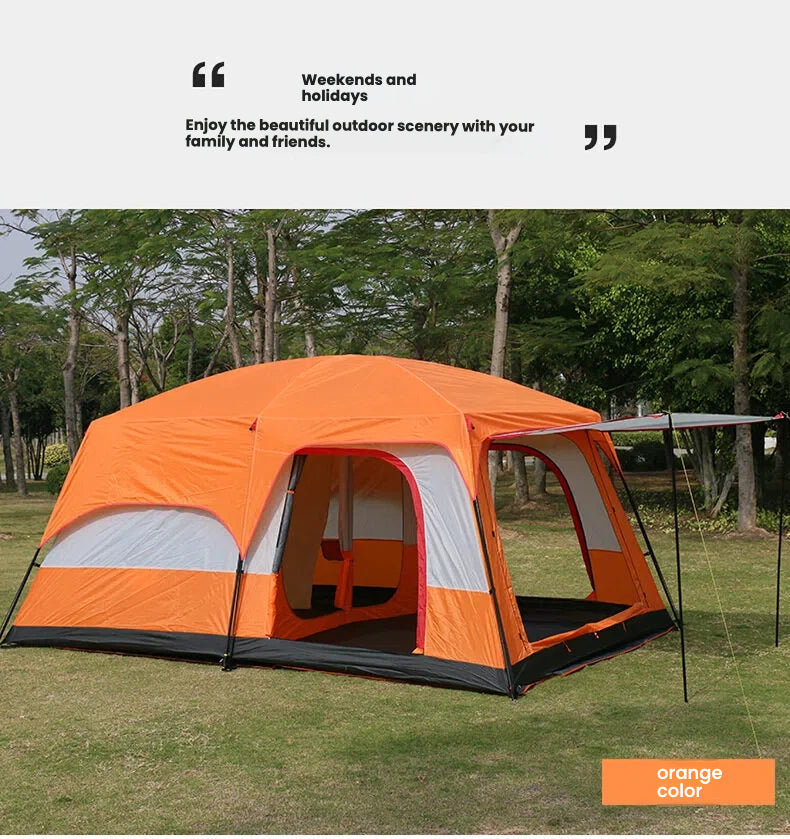 Family Camping Spacious Two-Bedroom Oxford Tent 8-12 person Large Tent