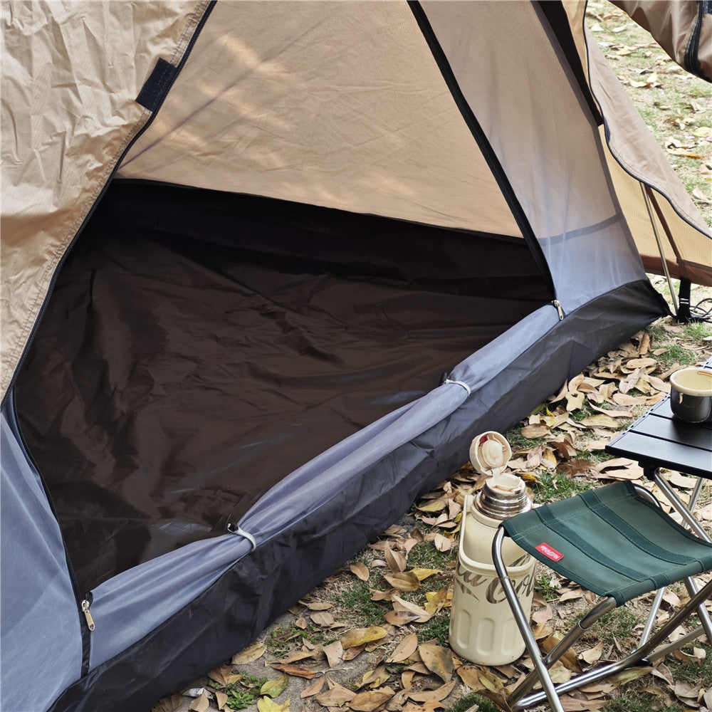 Winter camping tent, snow camping tent, cold-proof outdoor folding portable rainproof flame-retardant large space tunnel tent with rear chamber