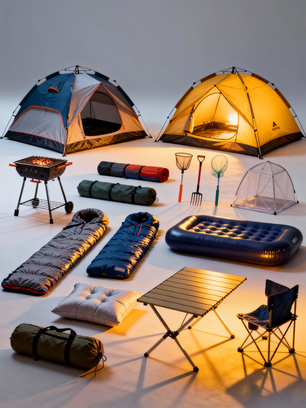 Outdoor camping tent and equipment set, portable folding wilderness gear, automatic thickened waterproof and sunproof tent set.