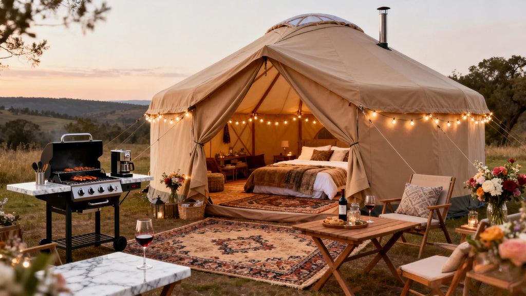 Outdoor camping tent and equipment set, portable folding wilderness gear, automatic thickened waterproof and sunproof tent set.